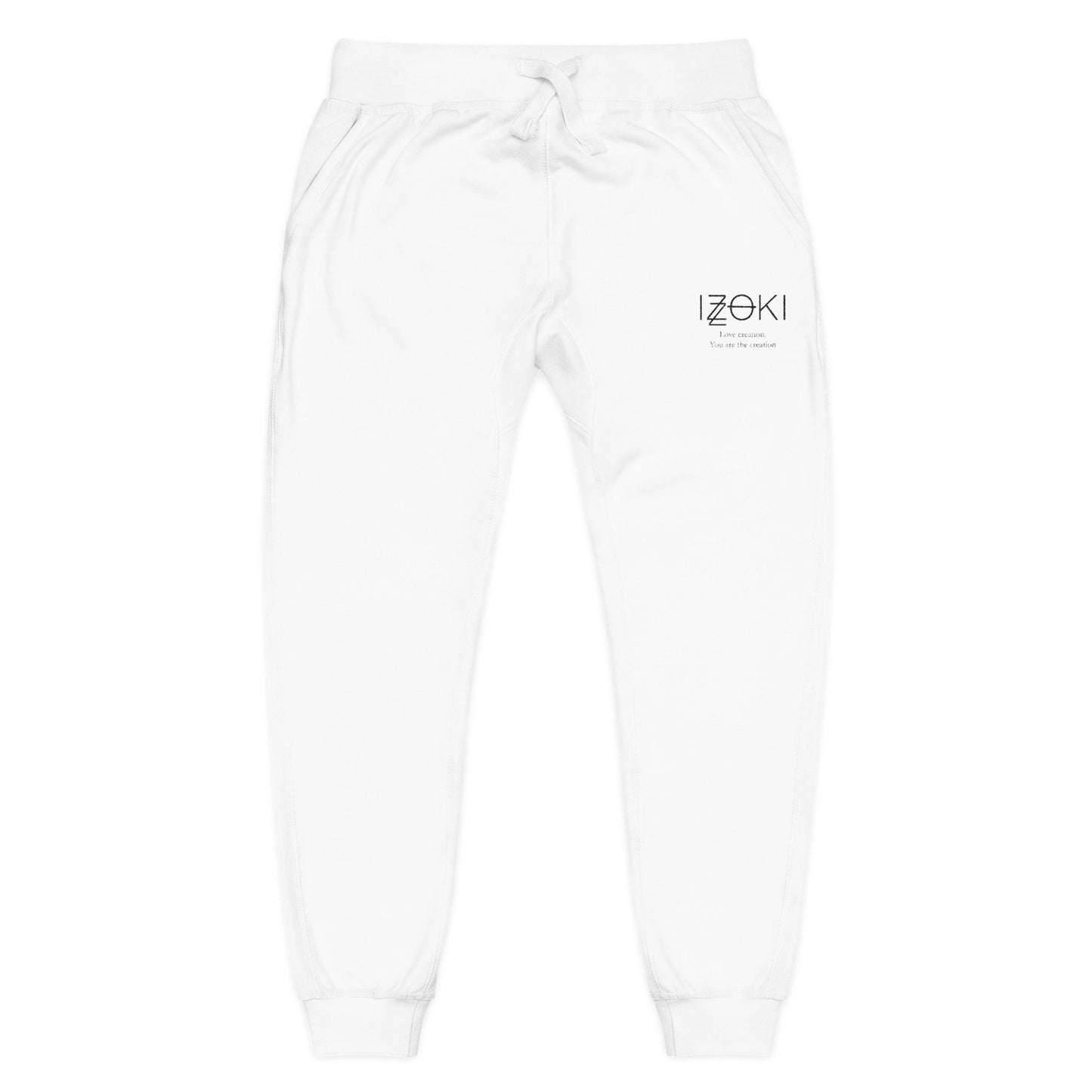 Izoki White Fleece Sweatpants